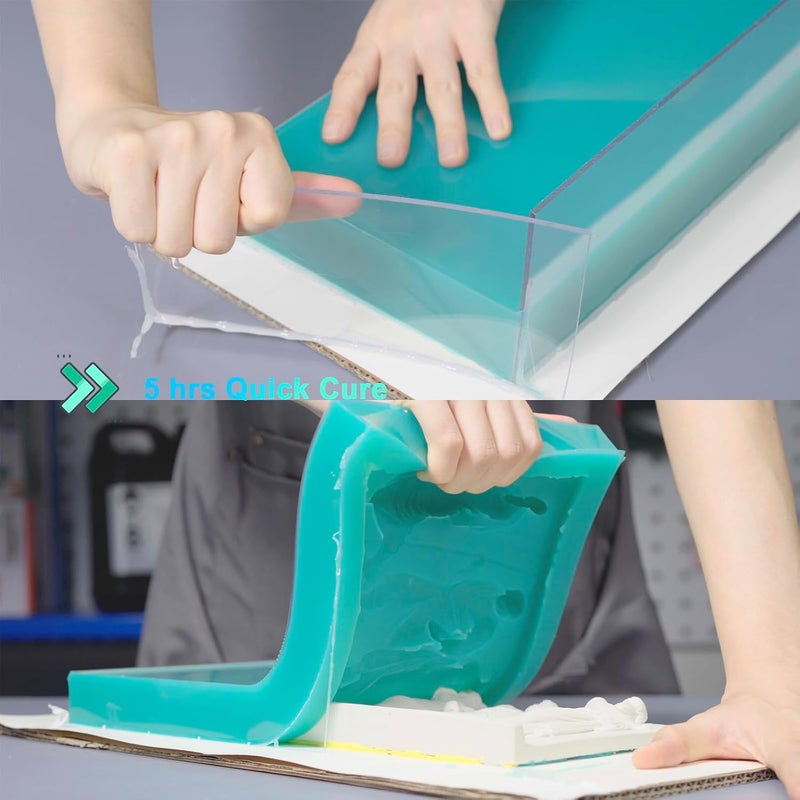 BBDINO Super Elastic Silicone Mold Making Kit 70.56 Oz, Liquid Silicone for Mold Making, Silicon Rubber for Molds Maker 1:1 by Volume Ideal for Casting with Resins | Plaster | Candle | Soap etc. - Image 4